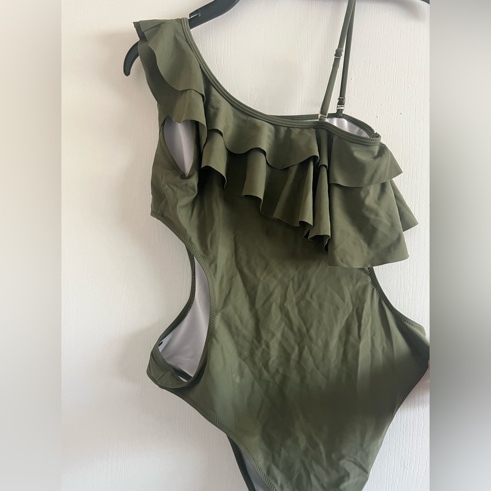 Army green swimsuit